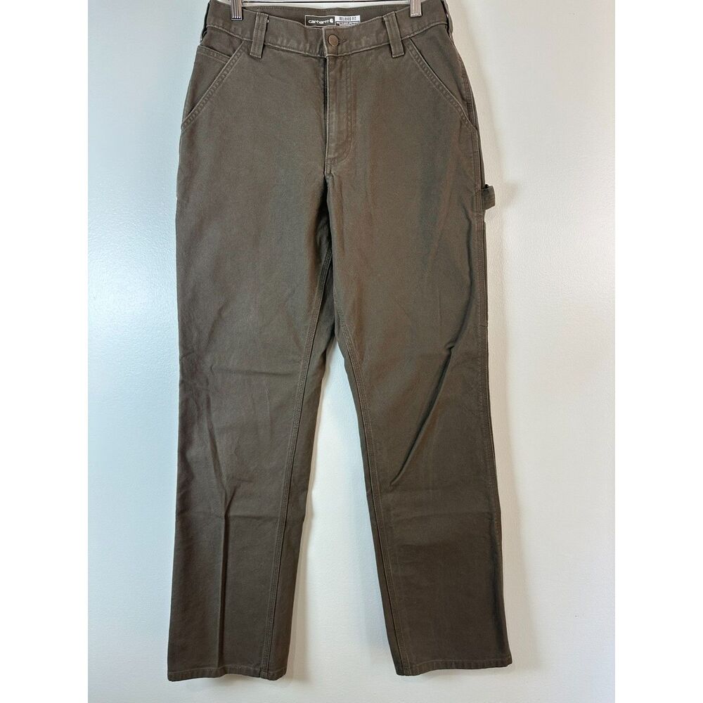 Carhartt Relaxed Fit Work Pants Mens 32x34 Brown Canvas Utility Carpenter